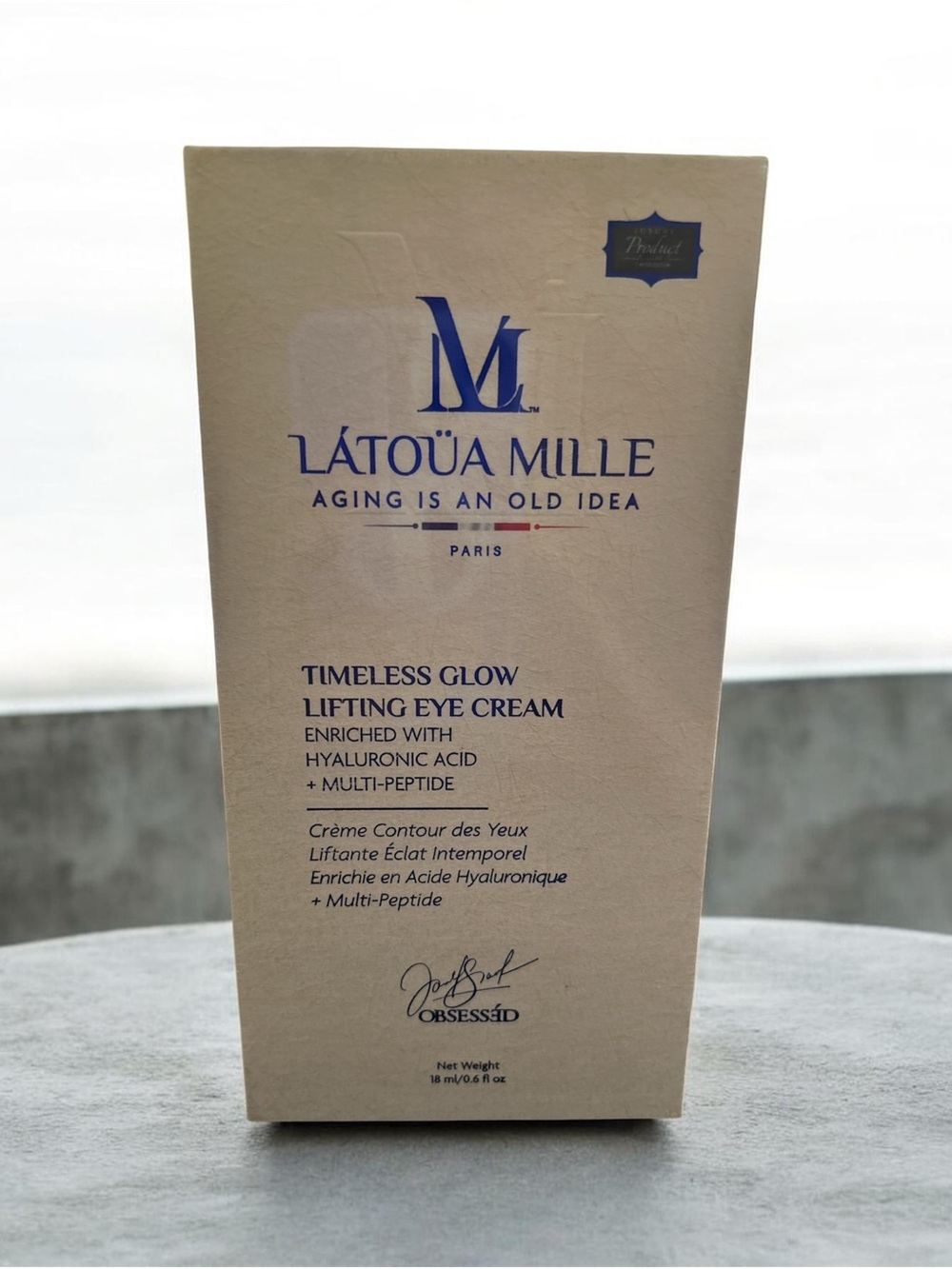 LÁTOÜA MILLE Timeless Glow Lifting Eye Cream Hyaluronic Acid Peptides 18ml